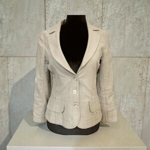Poleci Women’s Distressed Button Front Jacket Blazer Sz 0